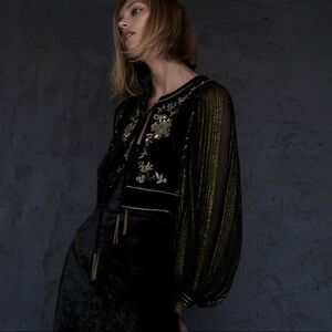 ZARA Embroidered Velvet Jacket